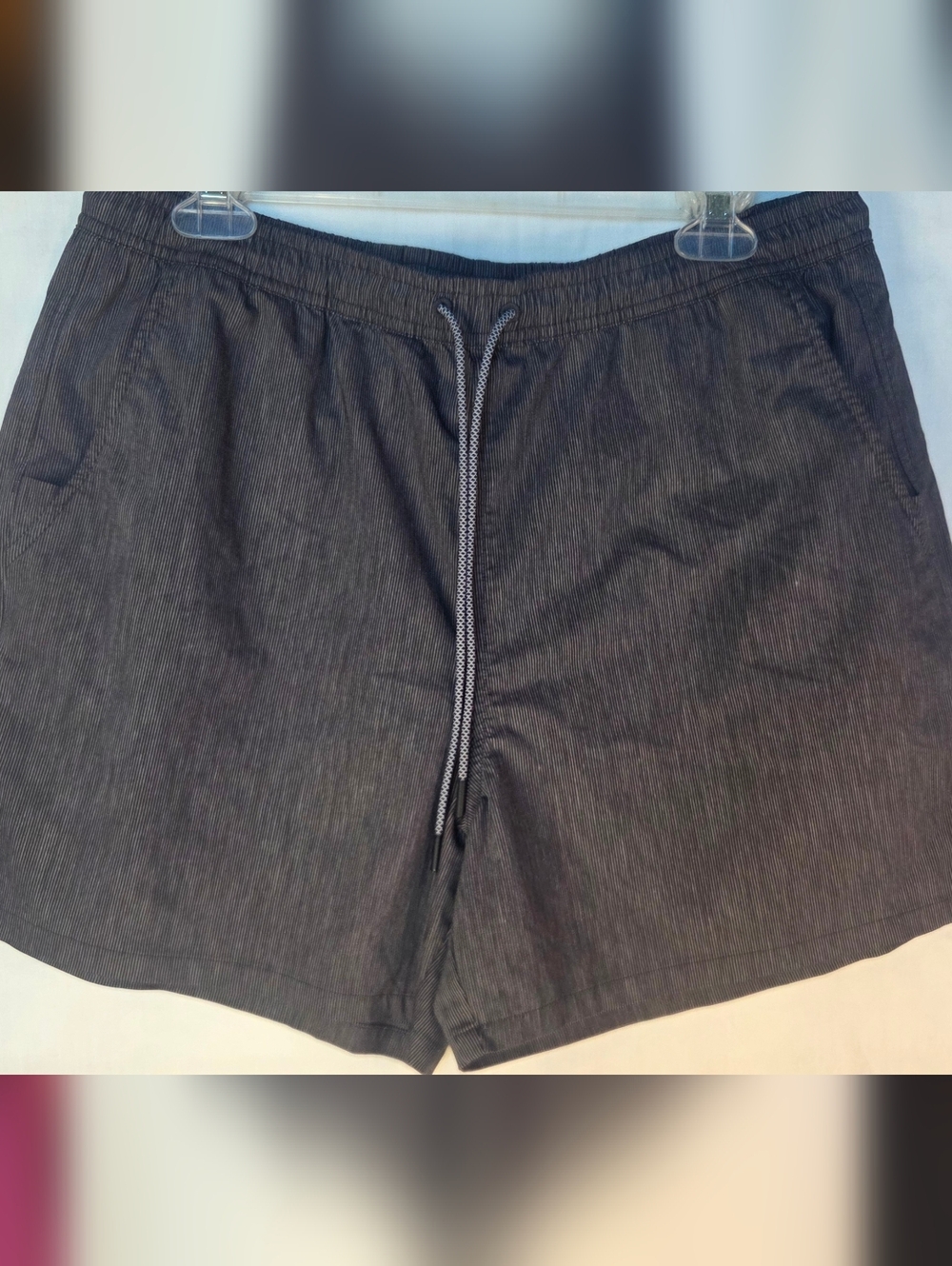 Athleta Medium Marin 5" Board Short Polyester Cotton Spandex Striped Quick Dry